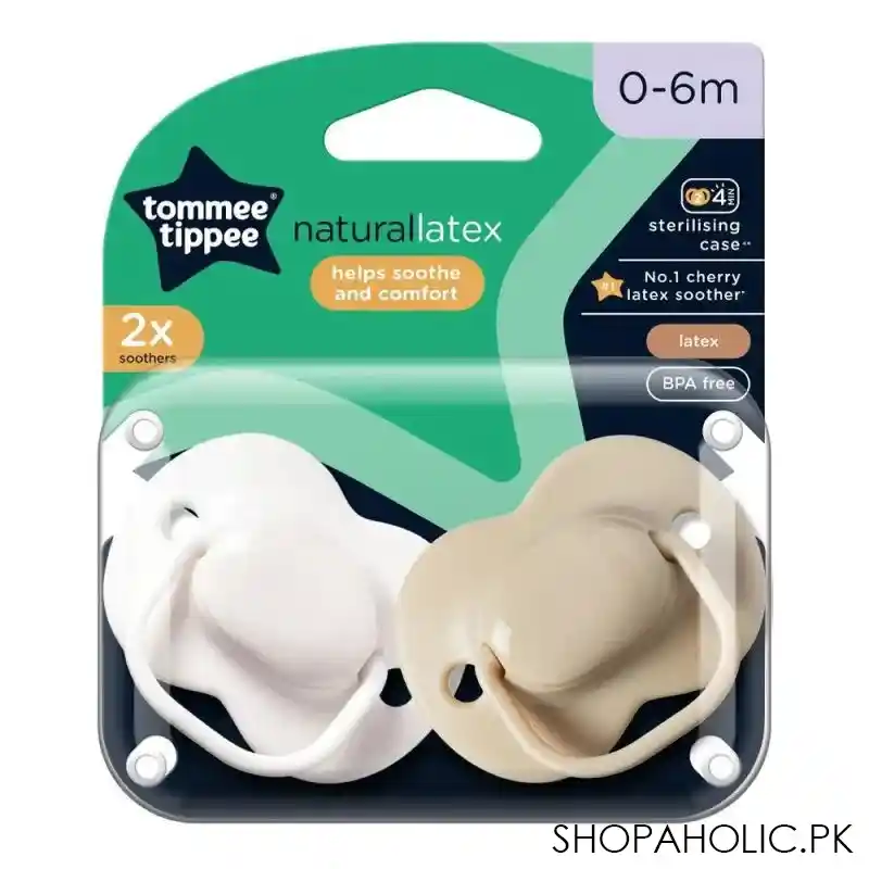 tommee tippee natural cherry latex soother, for 0 6 months, 2 pack, 433532 image2