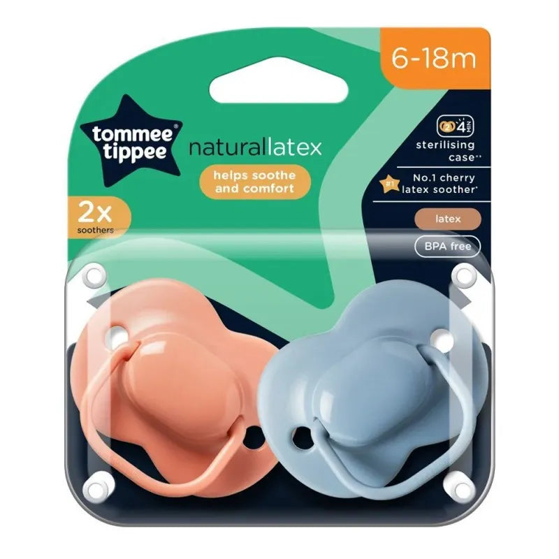 tommee tippee natural cherry latex soother, for 6 18 months, 2 pack, 433533 image2