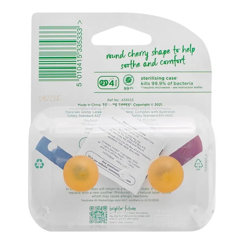 tommee tippee natural cherry latex soother, for 6 18 months, 2 pack, 433533 image3