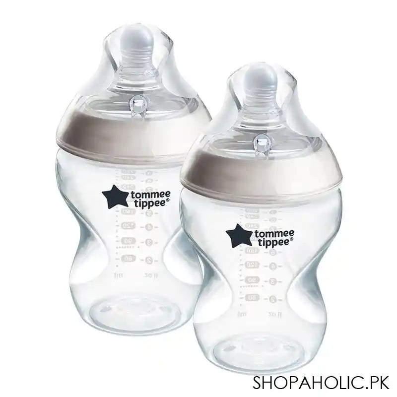 Tommee Tippee Natural Start PP Feeding Bottle, BPA Free, 260ml, For 3 Months +, Medium Flow, 2-Pack, 423907 - Main Image