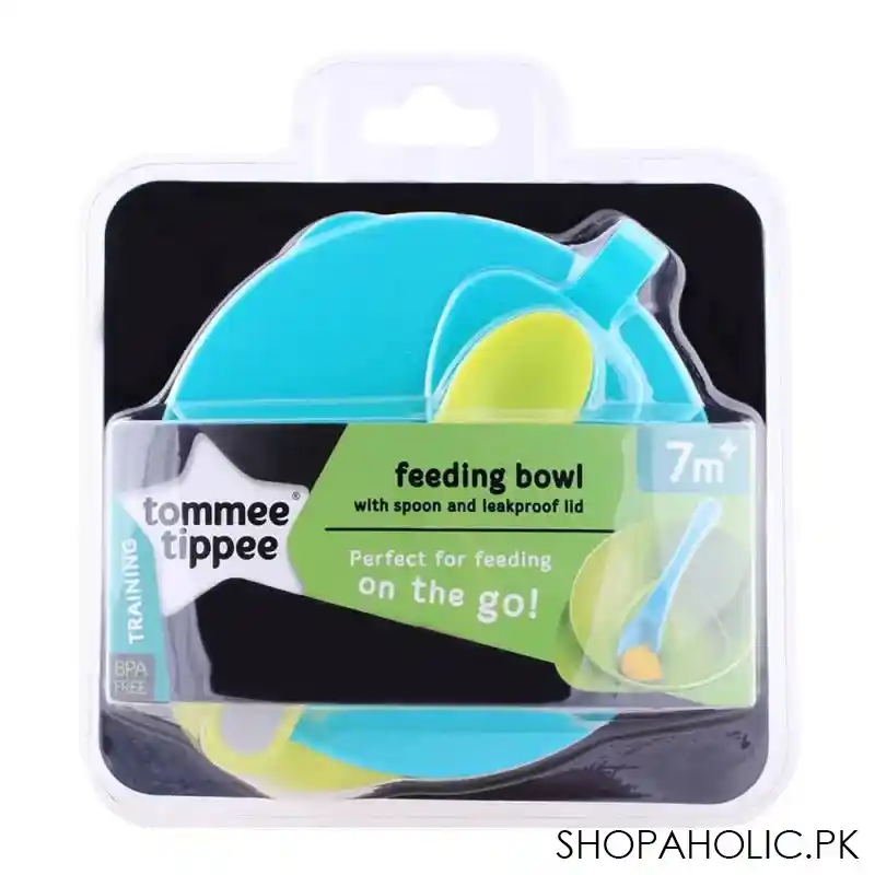 tommee tippee on the go feeding bowls with travel lid and feeding spoon  6m+, 2 bowls, 446718/38 main image