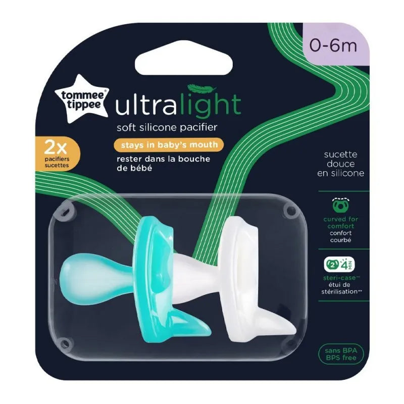 tommee tippee ultra light soft silicone soother, for 0 6 months, 2 pack, 533495 image2