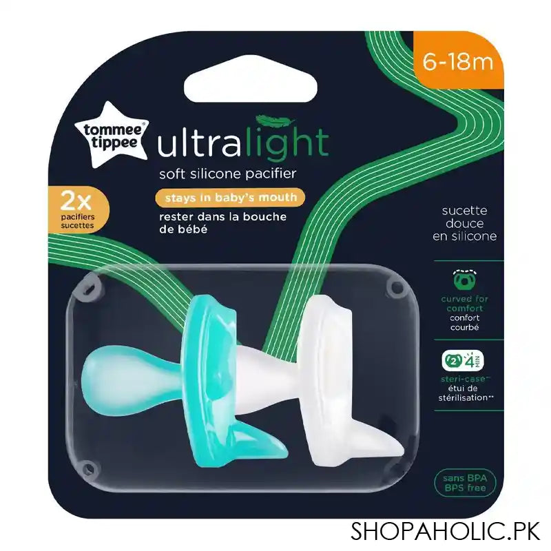 Tommee Tippee Ultra-Light Soft Silicone Soother, For 6-18 Months, 2-Pack, 533478 - Image 2