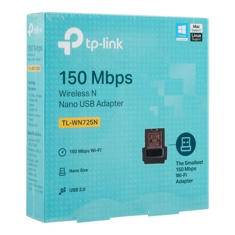 tp link wireless n nano usb adapter, 150mbps, tl wn725n main image