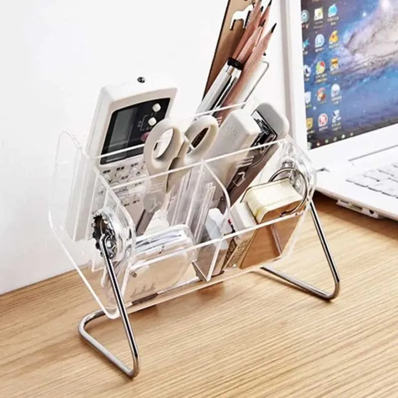 transparent acrylic desktop remote controller storage box cosmetic organizer image3