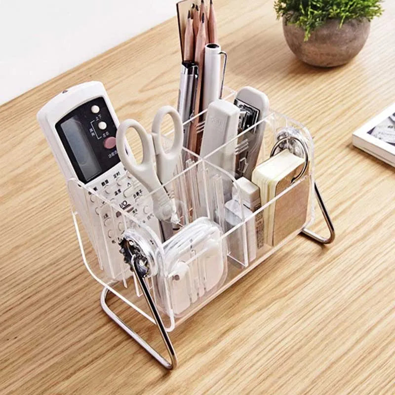 transparent acrylic desktop remote controller storage box cosmetic organizer image5