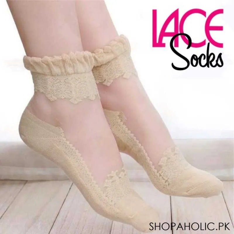 transparent lace socks for women main image