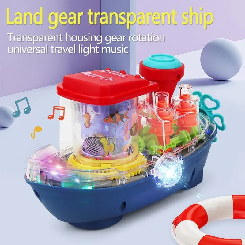 transparent musical toy boat with colorful light image5