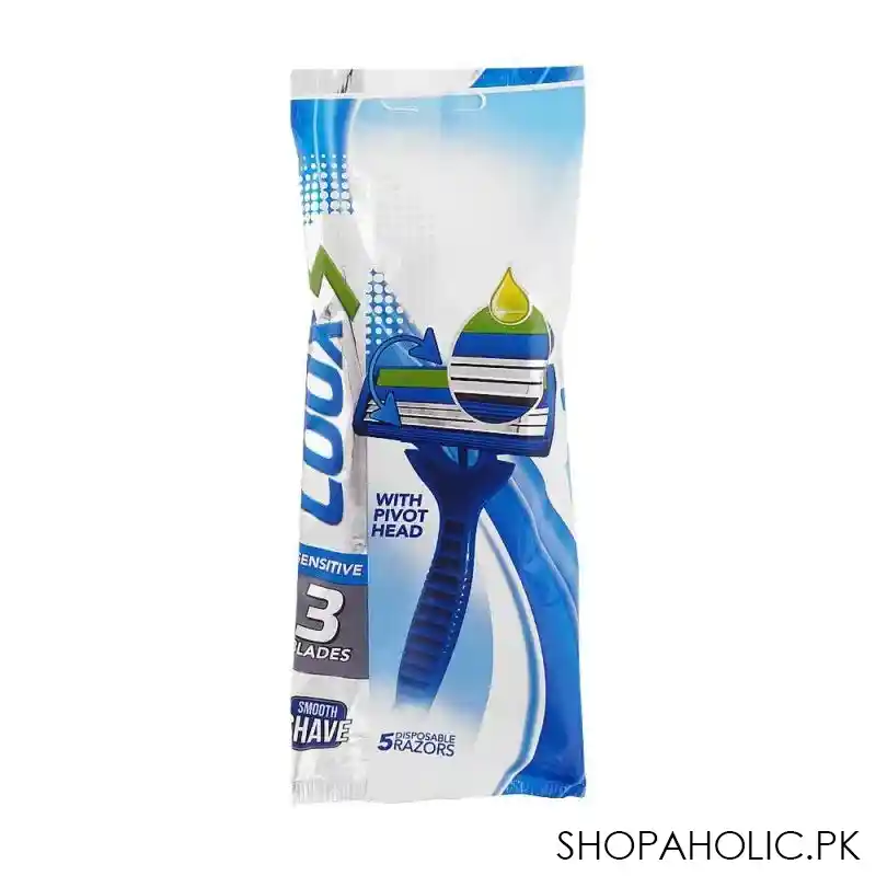 treet 3 sensitive 3 blades disposable razor pouch, 5 pack main image