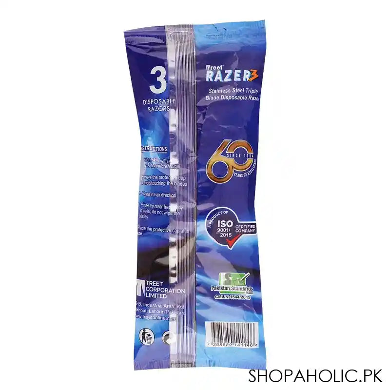 Treet Razer 3 Disposable Razor, 3-Pack - Image 2