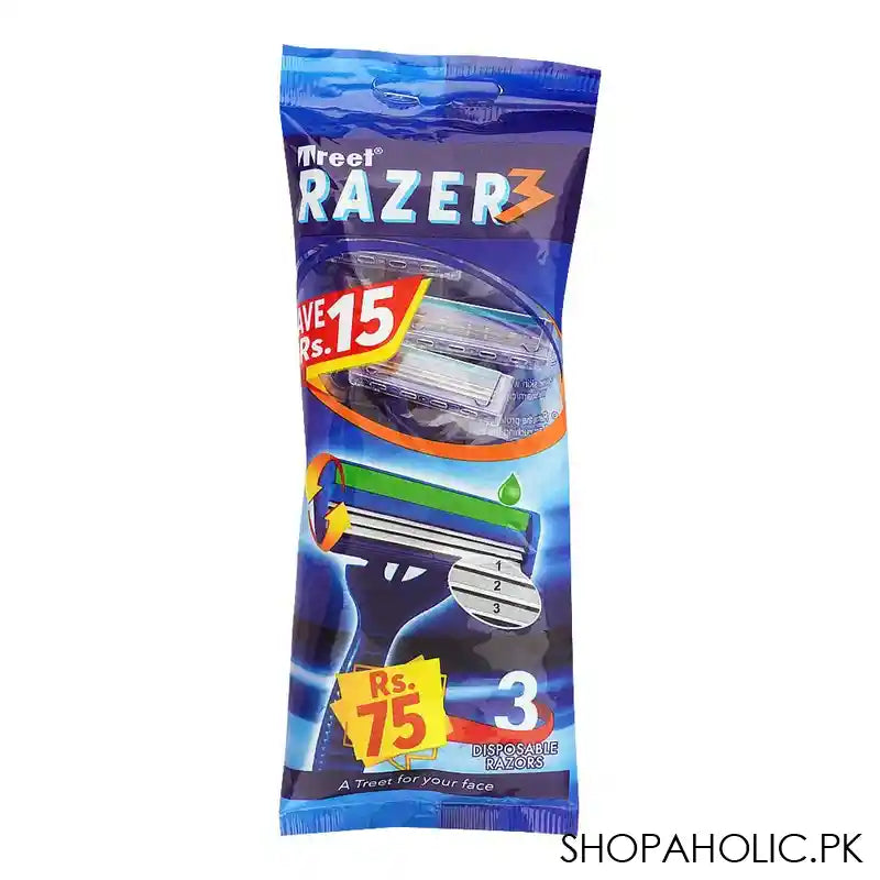 Treet Razer 3 Disposable Razor, 3-Pack - Main Image