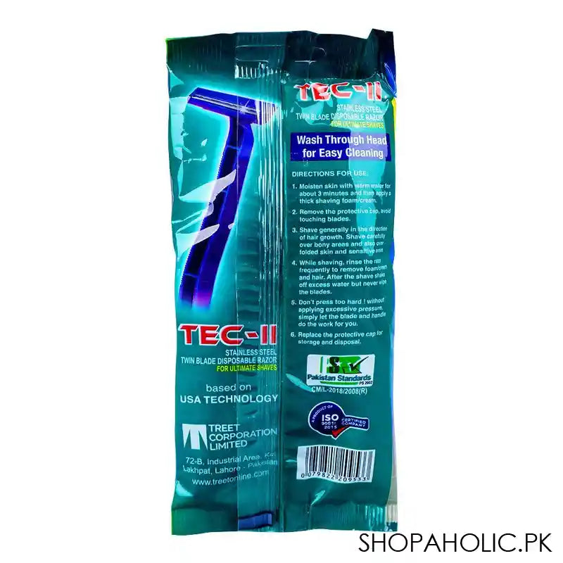 Treet Tec-II Disposable Razor Bag, Blue, 5-Pack - Image 2