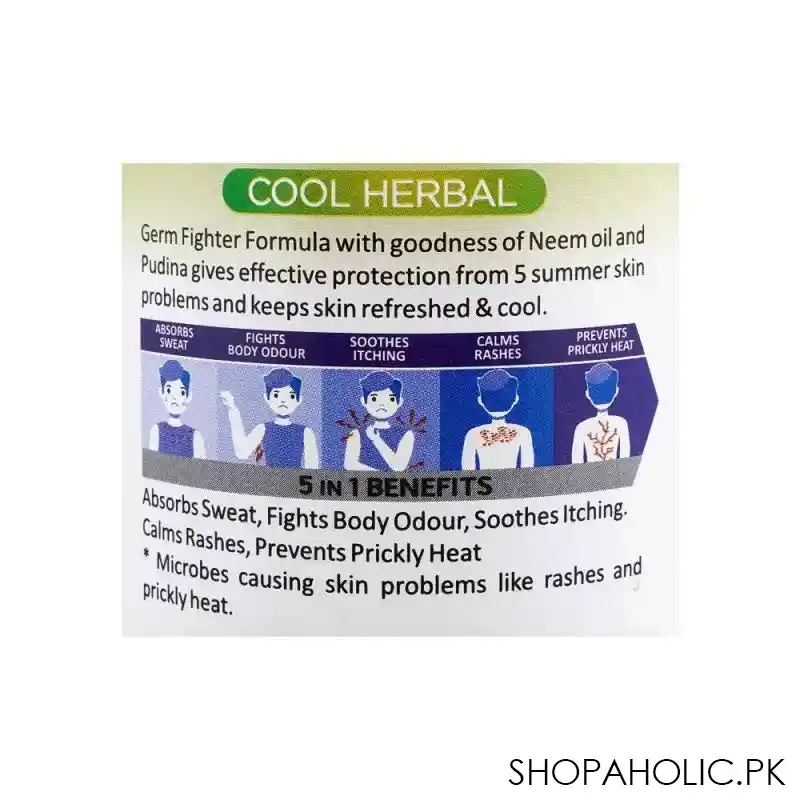 trendy cool herbal prickly heat powder, 150g, td 226 image3