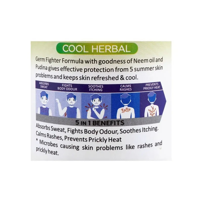 trendy cool herbal prickly heat powder, 150g, td 226 image3