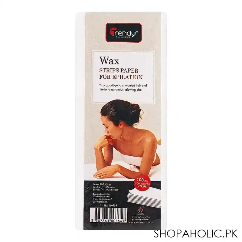 trendy non woven epilation waxing strips paper, 100 pack main image