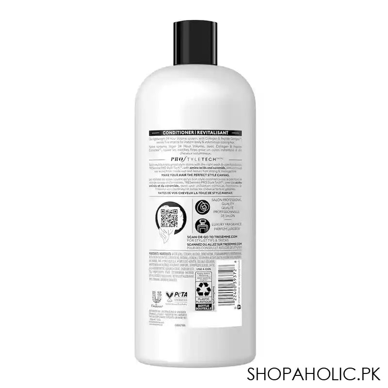 Tresemme 24 Hour Volume Conditioner For Fine Hair, Formulated With Pro Style Technology, 0% Parabens, 828ml - Image 2