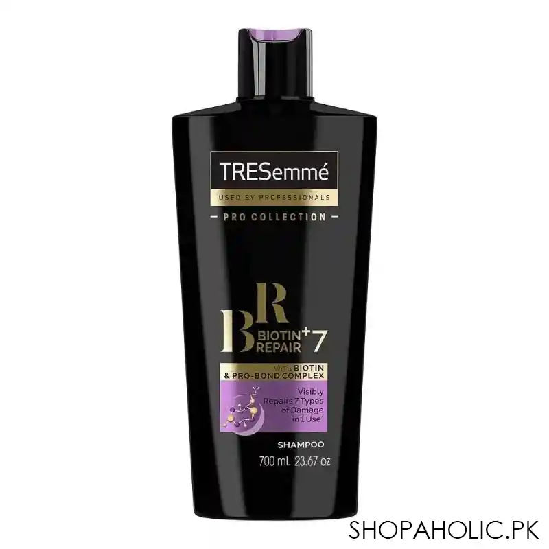 tresemme biotin + repair 7 shampoo, for dry/damaged hair, 700ml main image