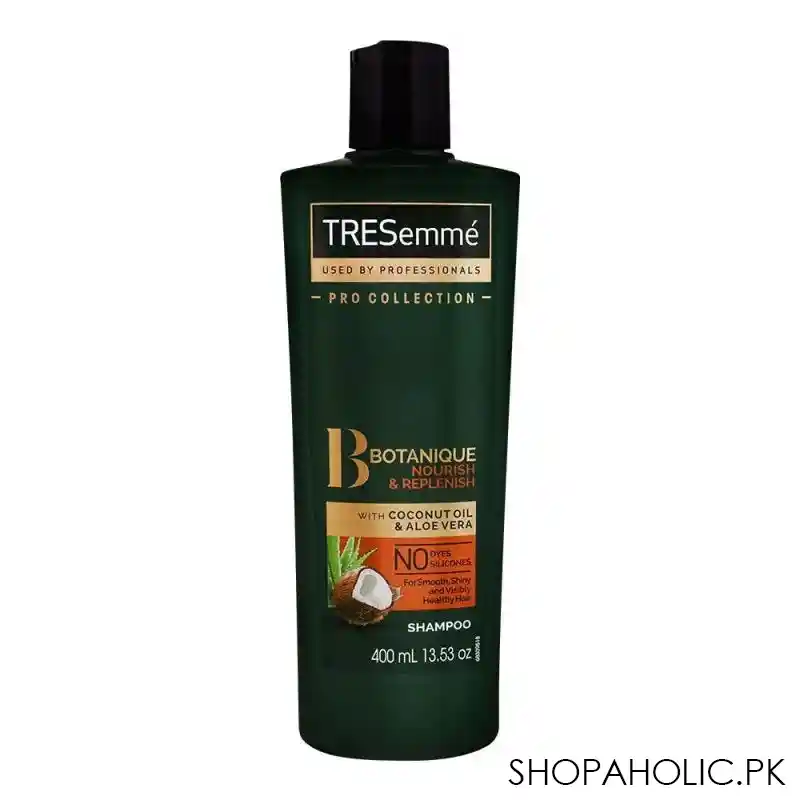 tresemme botanique nourish & replenish shampoo, for smooth shiny & visibly healthy hair, 400ml main image