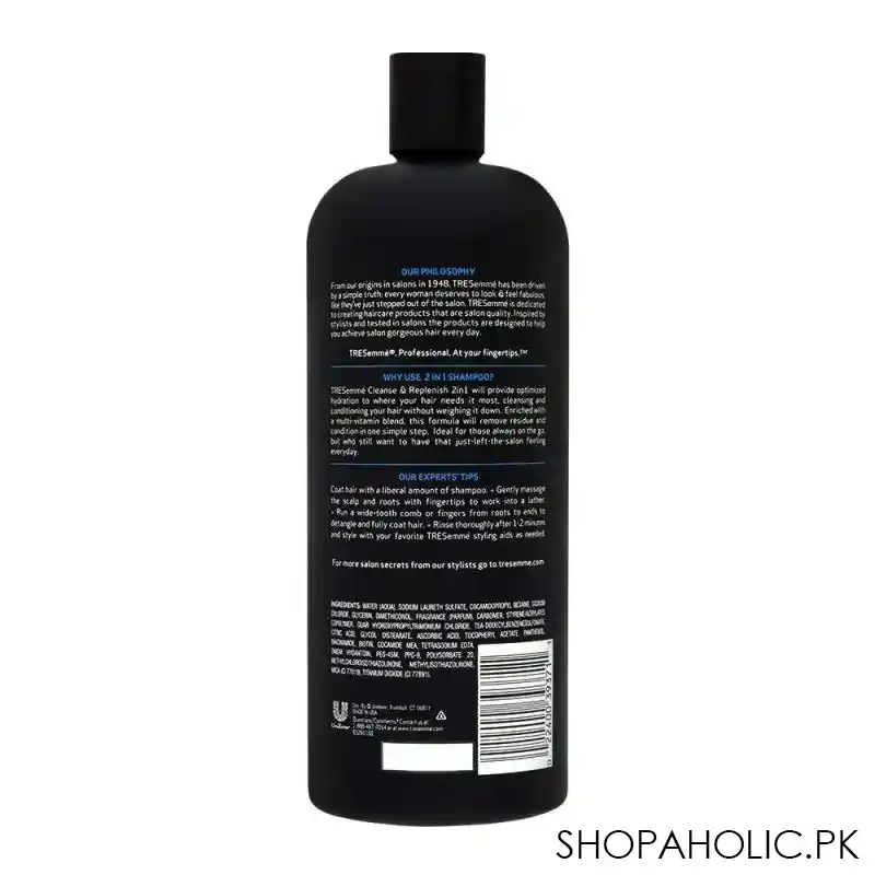 tresemme cleanse & replenish 2in1 shampoo + conditioner 828ml image2