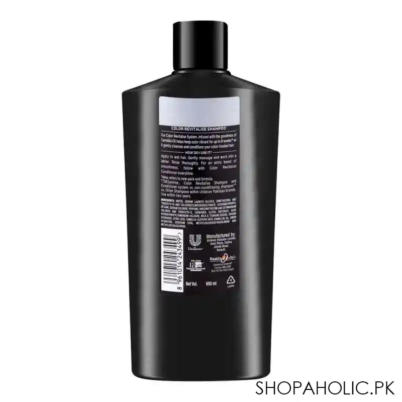 tresemme color revitalise with camelia oil pro collection shampoo, 650ml image2