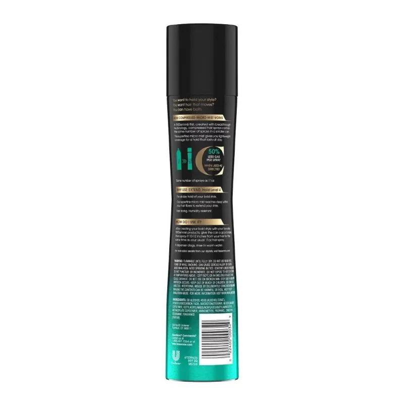 tresemme compressed micro mist extend hold level 4 hair spray, 155g image2