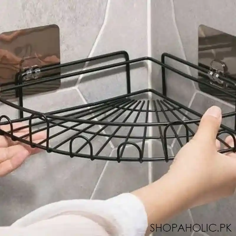 triangle corner metal shower rack image3