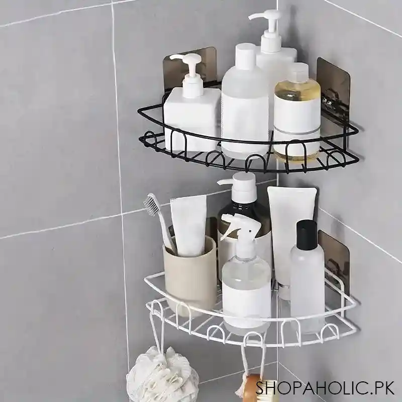 triangle corner metal shower rack image4