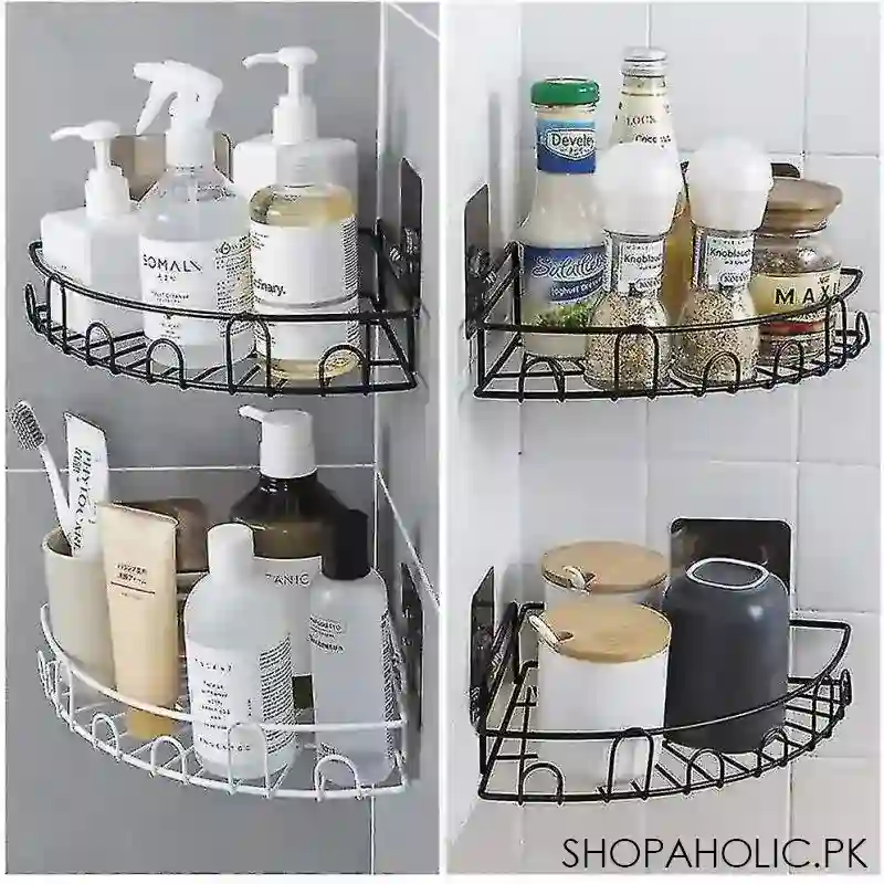 triangle corner metal shower rack image5