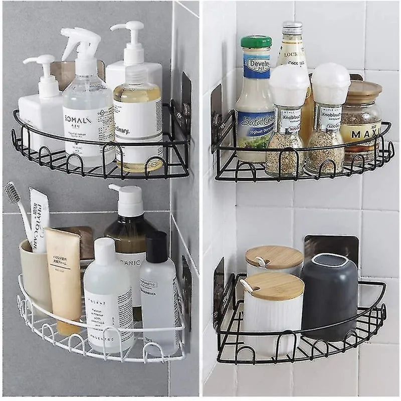 triangle corner metal shower rack image5