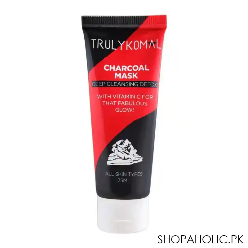 truly komal deep cleansing detox charcoal facial mask, 75ml main image