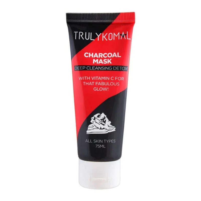 truly komal deep cleansing detox charcoal facial mask, 75ml main image