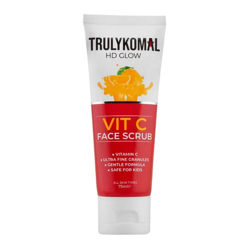 truly komal hd glow vit c face scrub, all skin types, 75ml main image