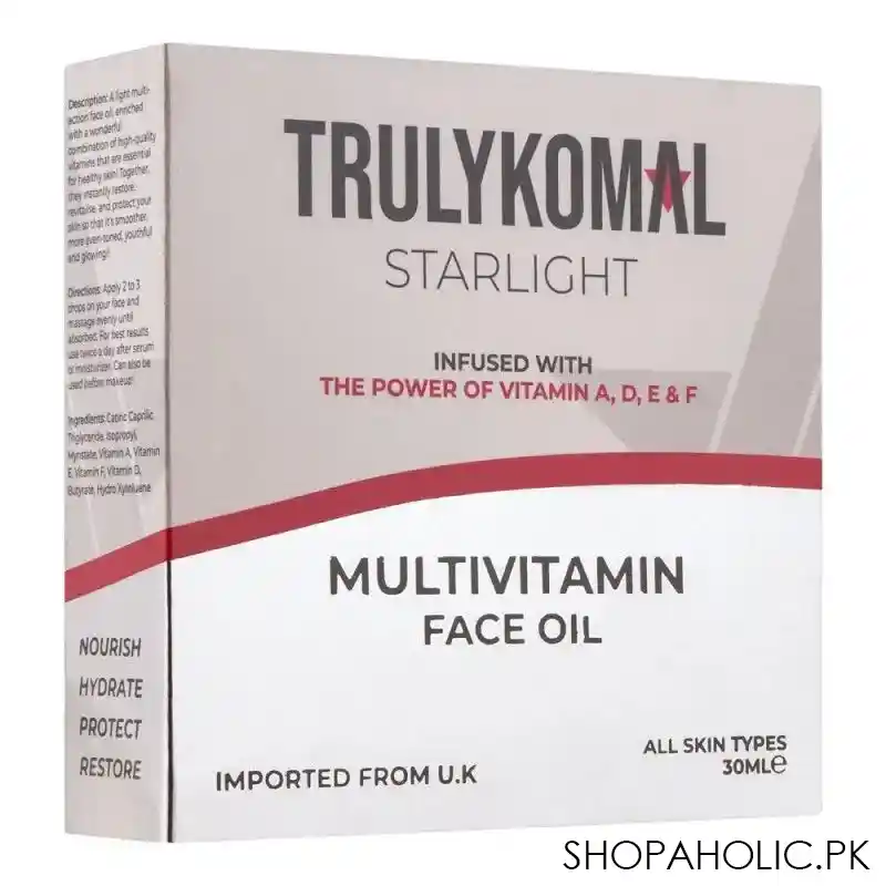 truly komal star light multi vitamin face oil, 30ml main image