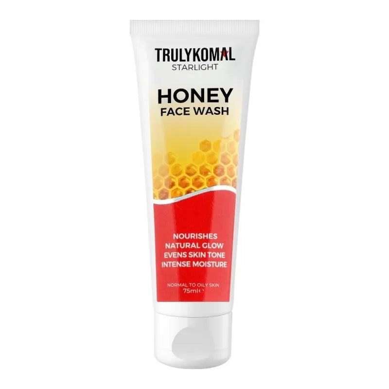 truly komal starlight honey face wash, for normal to oily skin, 75ml main image