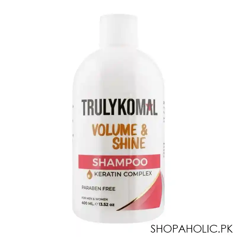 truly komal volume & shine keratin complex shampoo, paraben free, 400ml main image