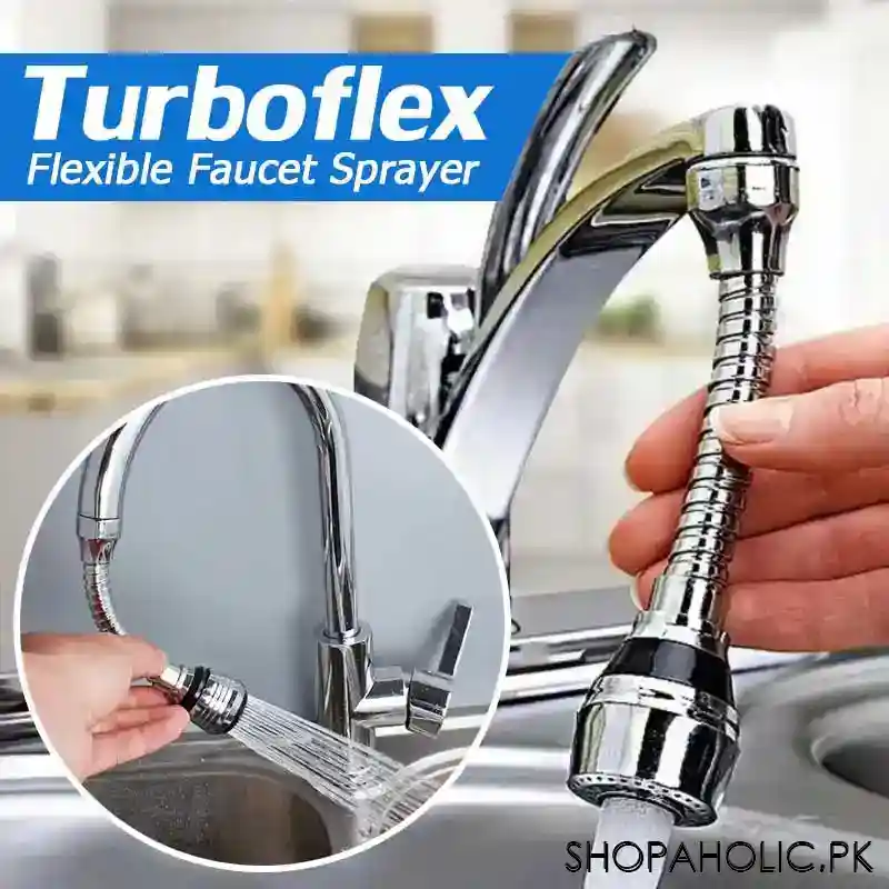 turbo flex 360 degree rotatable flexible faucet sprayer main image