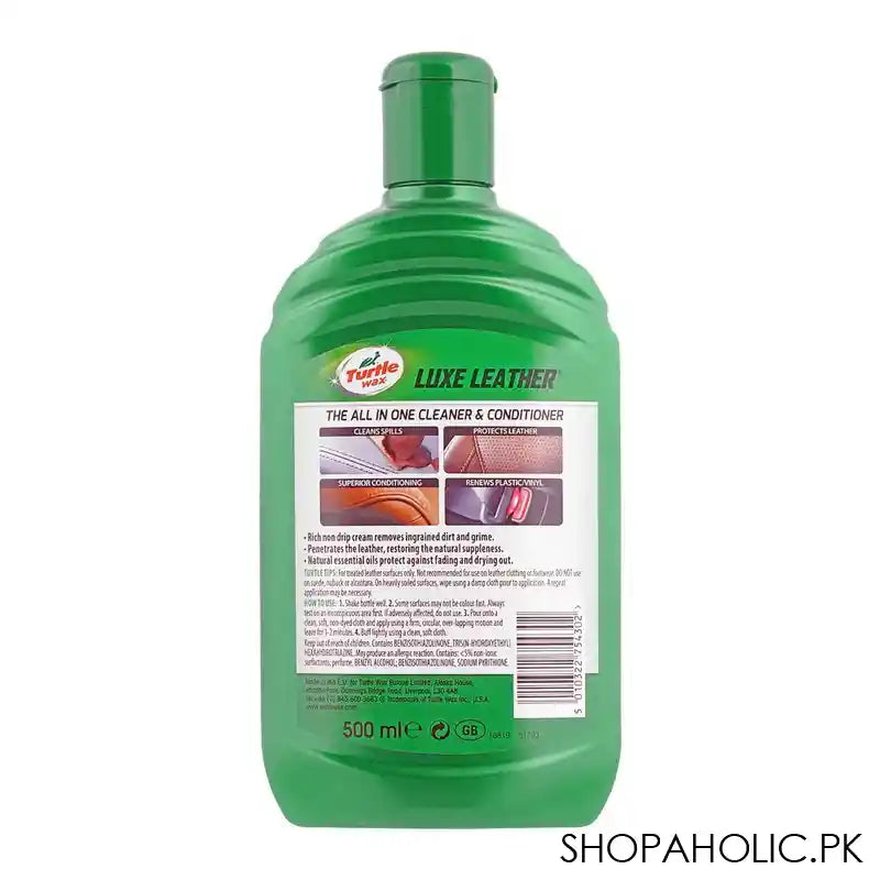 Turtle Wax Luxe Leather Cleaner & Conditioner, 500ml, FG7631 - Image 3