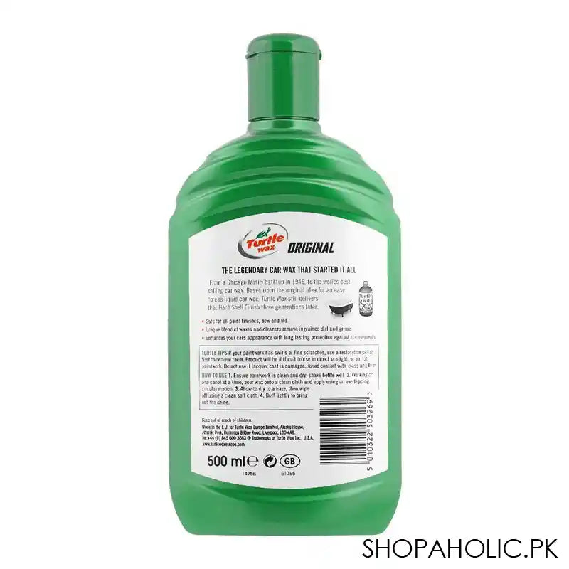 Turtle Wax Original Hard Shell Shine Car Wax, 500ml - Image 2