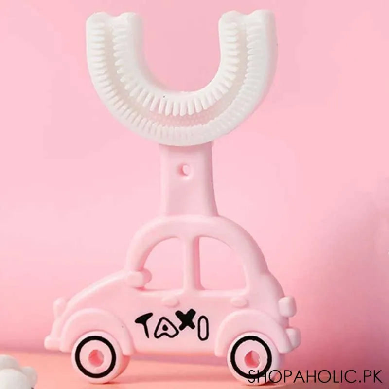 u shaped car taxi toddler toothbrush silicone brush cleaning teeth for kids image2