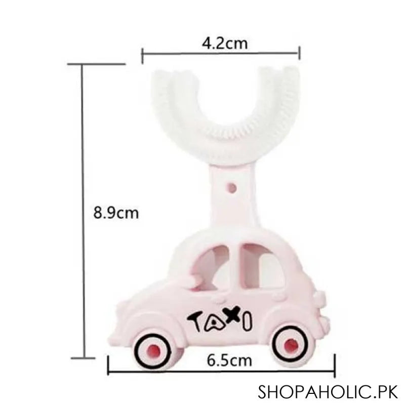 u shaped car taxi toddler toothbrush silicone brush cleaning teeth for kids image4