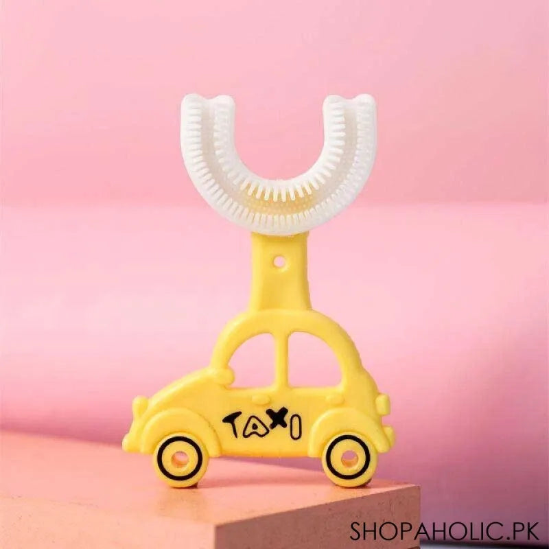 u shaped car taxi toddler toothbrush silicone brush cleaning teeth for kids image6