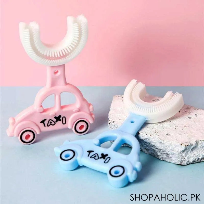 u shaped car taxi toddler toothbrush silicone brush cleaning teeth for kids image8