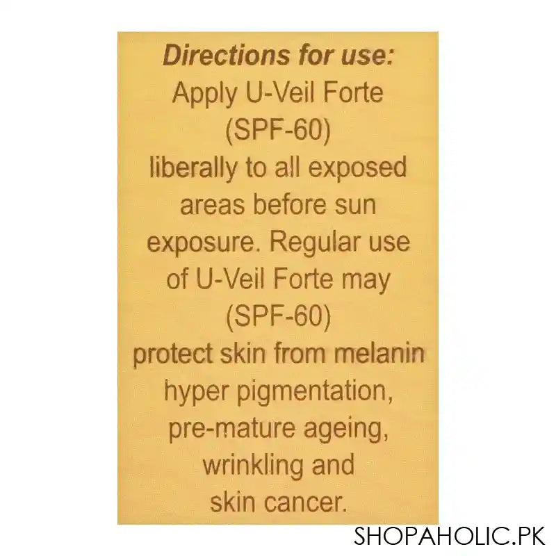 U-Veil Forte SPF-60 Sunscreen Cream, 30g - Image 3