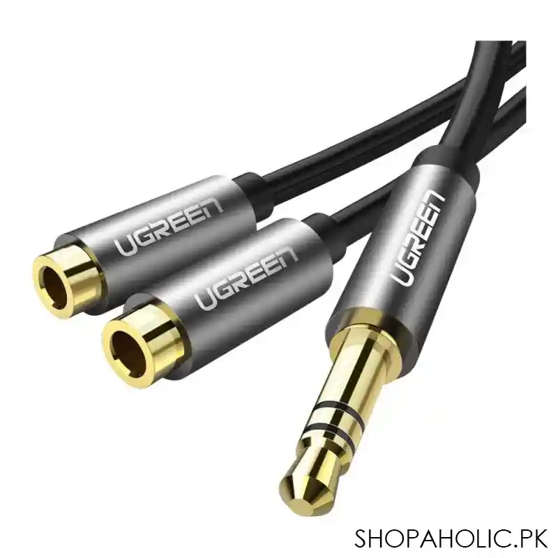 ugreen 3.5mm aux stereo audio splitter cable with braid, 20cm, black, 10532 image2