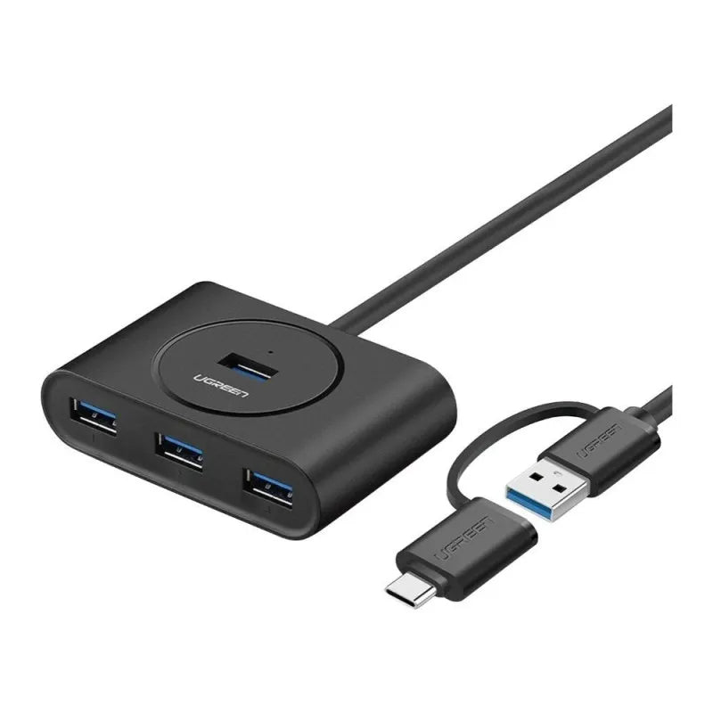 ugreen 4 port usb 3.0 hub with otg, black, 40850 main image