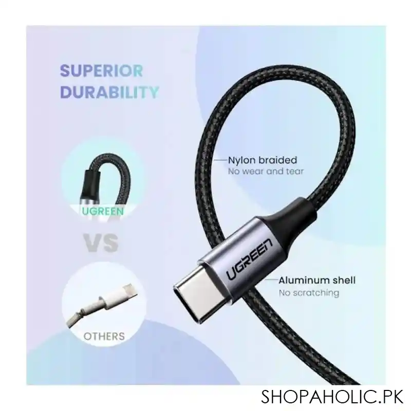 ugreen round usb c audio cable 3.5mm, aluminium shell, 1m, deep grey, 30633 image3