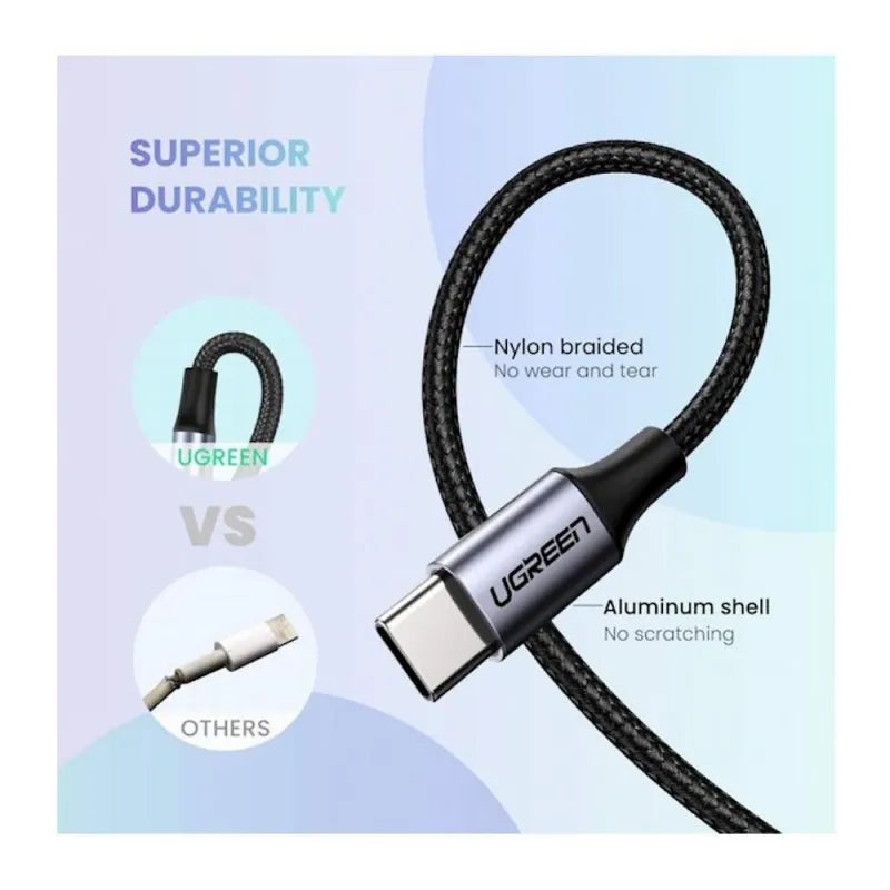 ugreen round usb c audio cable 3.5mm, aluminium shell, 1m, deep grey, 30633 image3