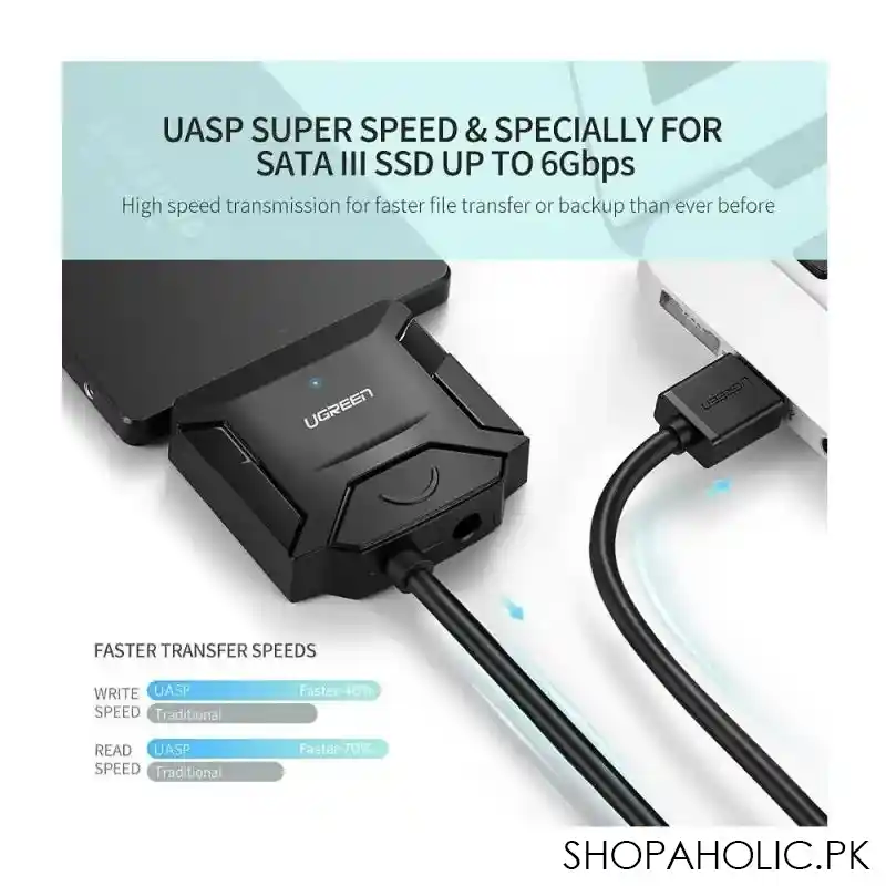 ugreen usb 3.0 to sata iii hard drive adapter, 20611 image2