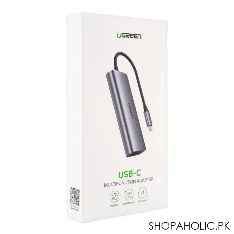 ugreen usb c 3x usb 3.0 + rj45 + micro usb multifunction adapter, 60718 image2