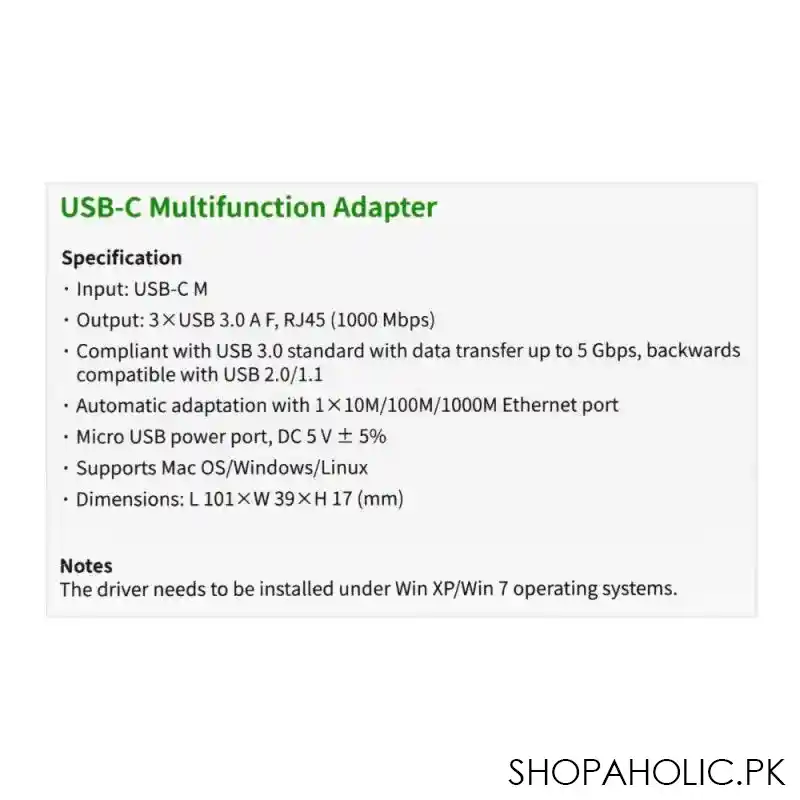 ugreen usb c 3x usb 3.0 + rj45 + micro usb multifunction adapter, 60718 image4